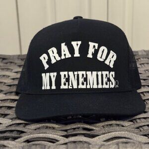 The Drive Clothing Flat Bill Snapback Black Hat - Pray for my Enemies